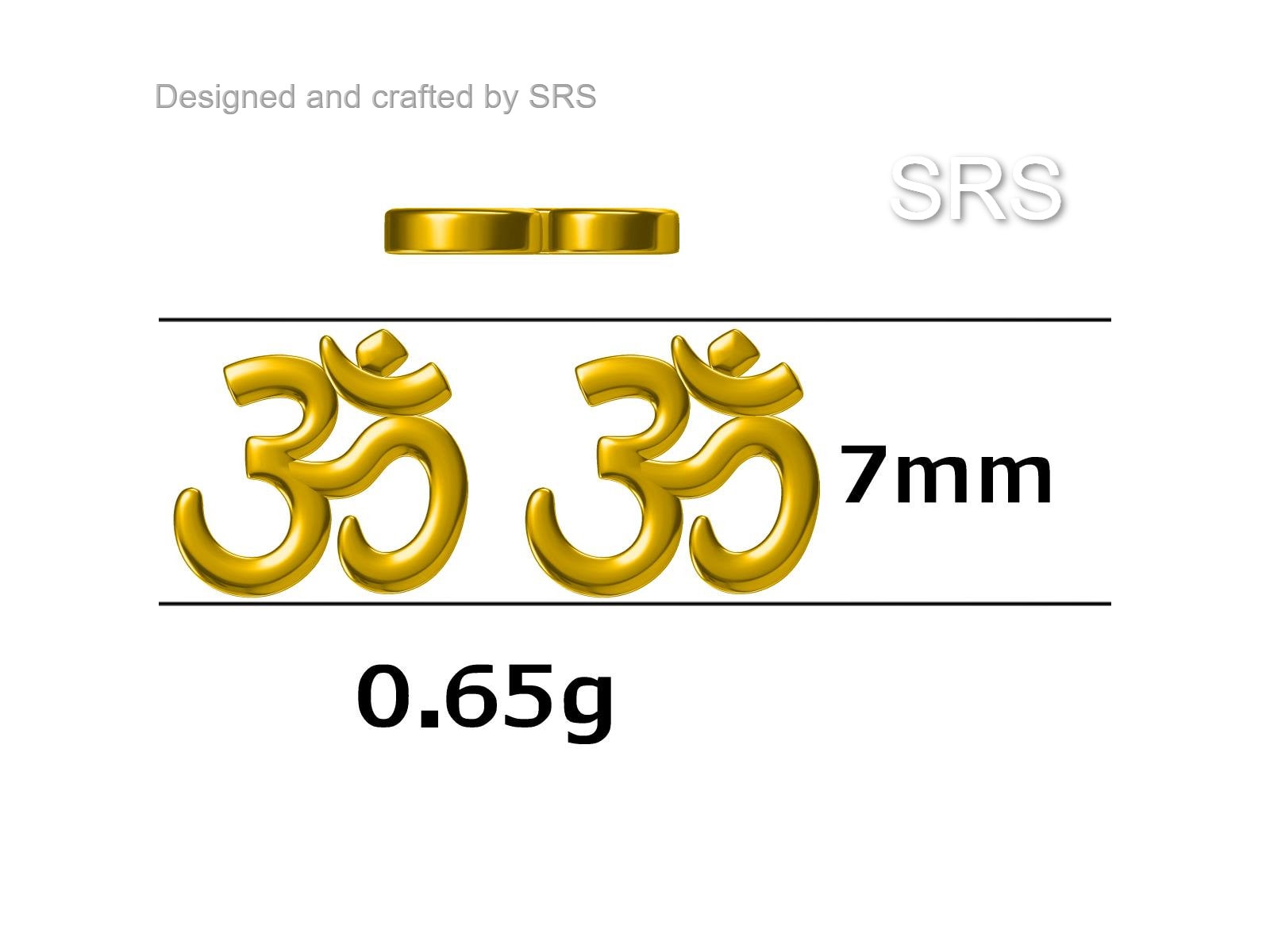 Om Stud Earrings in Sterling Silver, Silver or Gold, Buddhist Earrings, Meditation Earrings, Yoga Earrings