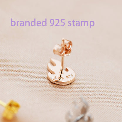 Fire Flame Stud Earrings in Sterling Silver, Silver, Gold or Rose Gold,  Nature Inspired.