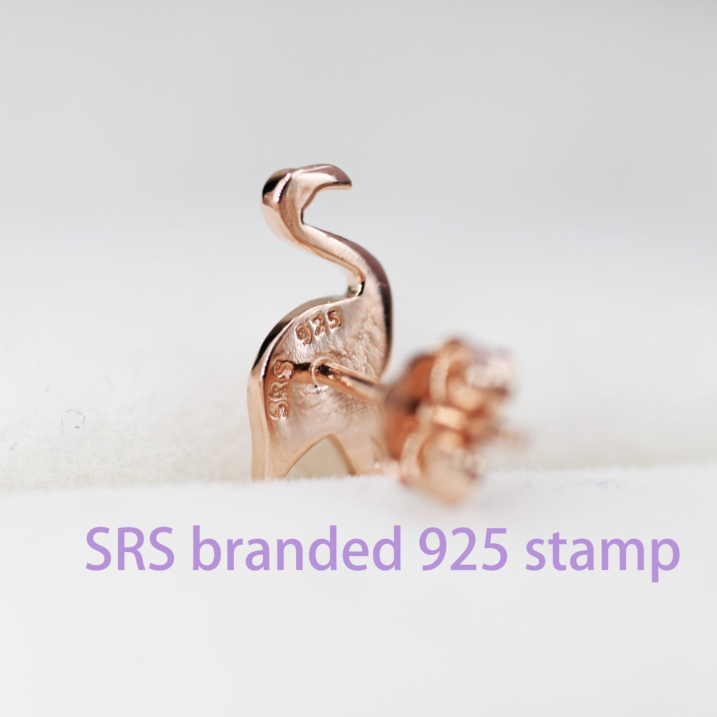 Flamingo Stud Earrings in Sterling Silver, Silver or Rose Gold, Flamingo Bird Earrings, Nature Inspired Animal Earrings