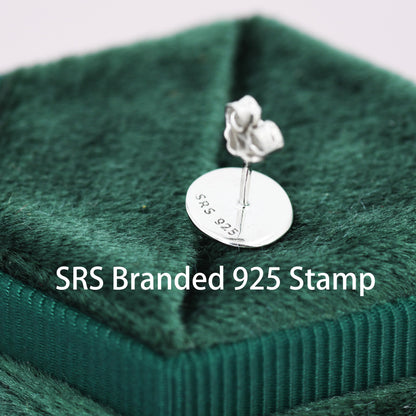 Cute Barn Owl Face Stud Earrings in Sterling Silver, Owl Bird Earrings, Nature Inspired Animal Earrings