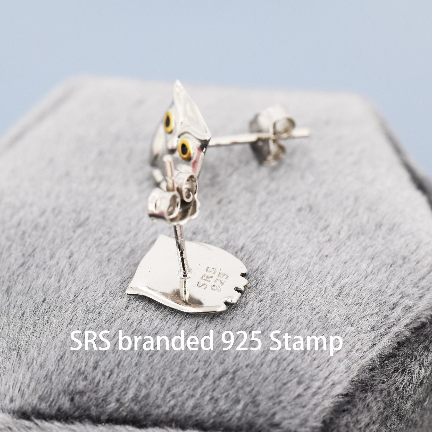 Cute Baby Owl Face Stud Earrings in Sterling Silver, Owl Bird Earrings, Nature Inspired Animal Earrings