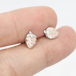Strawberry Stud Earrings in Sterling Silver, Silver and Rose Gold Two Tone Earrings, Fruit Earrings, Summer Earrings