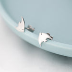 Angelfish Stud Earrings in Sterling Silver, Tropical Fish Earrings, Nature Inspired Animal Earrings