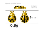 Cute Little Ladybird Stud Earrings in Sterling Silver, Silver or Gold, Nature Inspired Animal Earrings, Ladybug Earrings