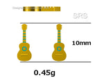 Tiny Acoustic Guitar Stud Earrings in Sterling Silver, Silver or Gold, Music Earrings