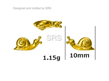 Mismatched Snail and Mushroom Stud Earrings in Sterling Silver, Asymmetric Mushroom and Snail Nature Inspired Animal Earrings