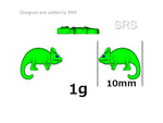 Chameleon Stud Earrings in Sterling Silver, Silver or Gold, Nature Inspired Animal Earrings, Lizard Earrings
