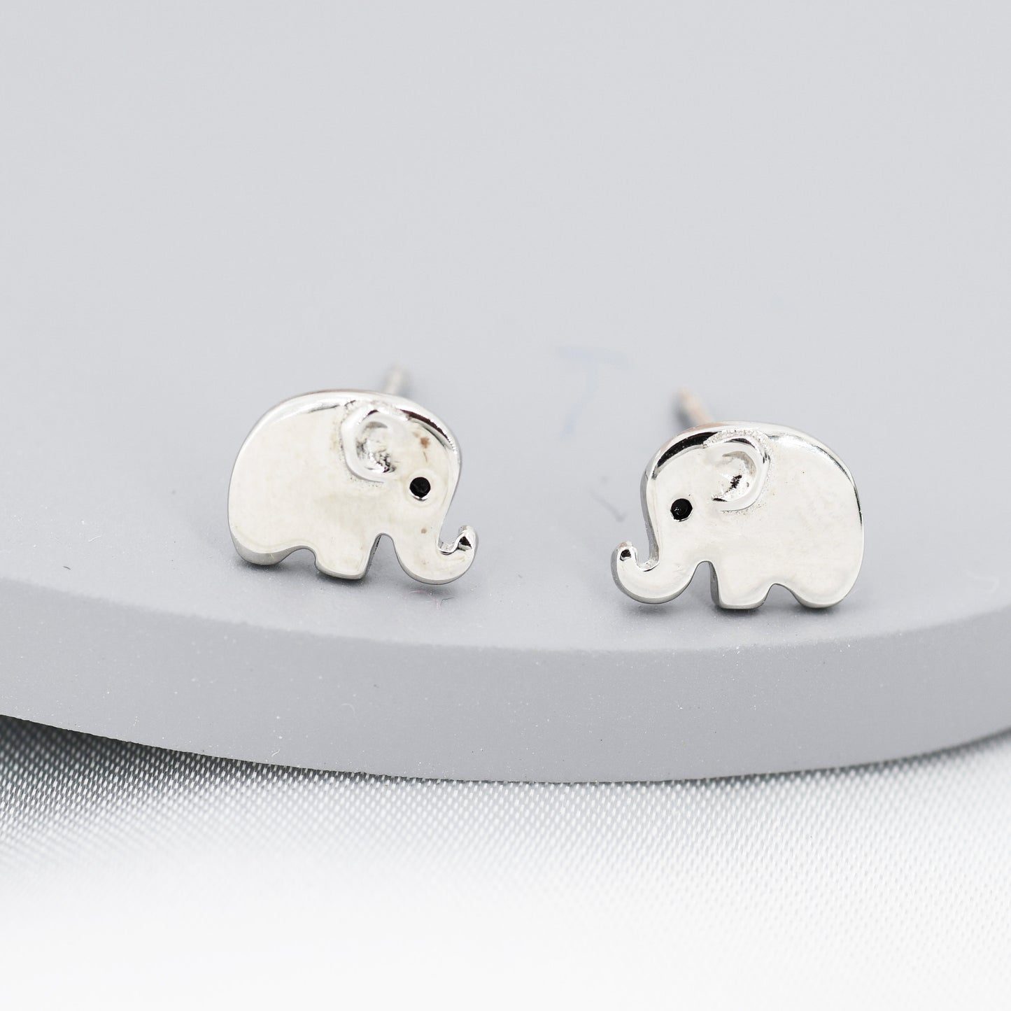 Cute Baby Elephant Stud Earrings in Sterling Silver, Tiny Elephant Earrings, Nature Inspired Animal Earrings