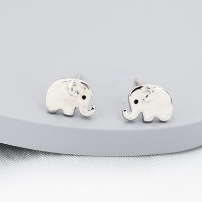 Cute Baby Elephant Stud Earrings in Sterling Silver, Tiny Elephant Earrings, Nature Inspired Animal Earrings