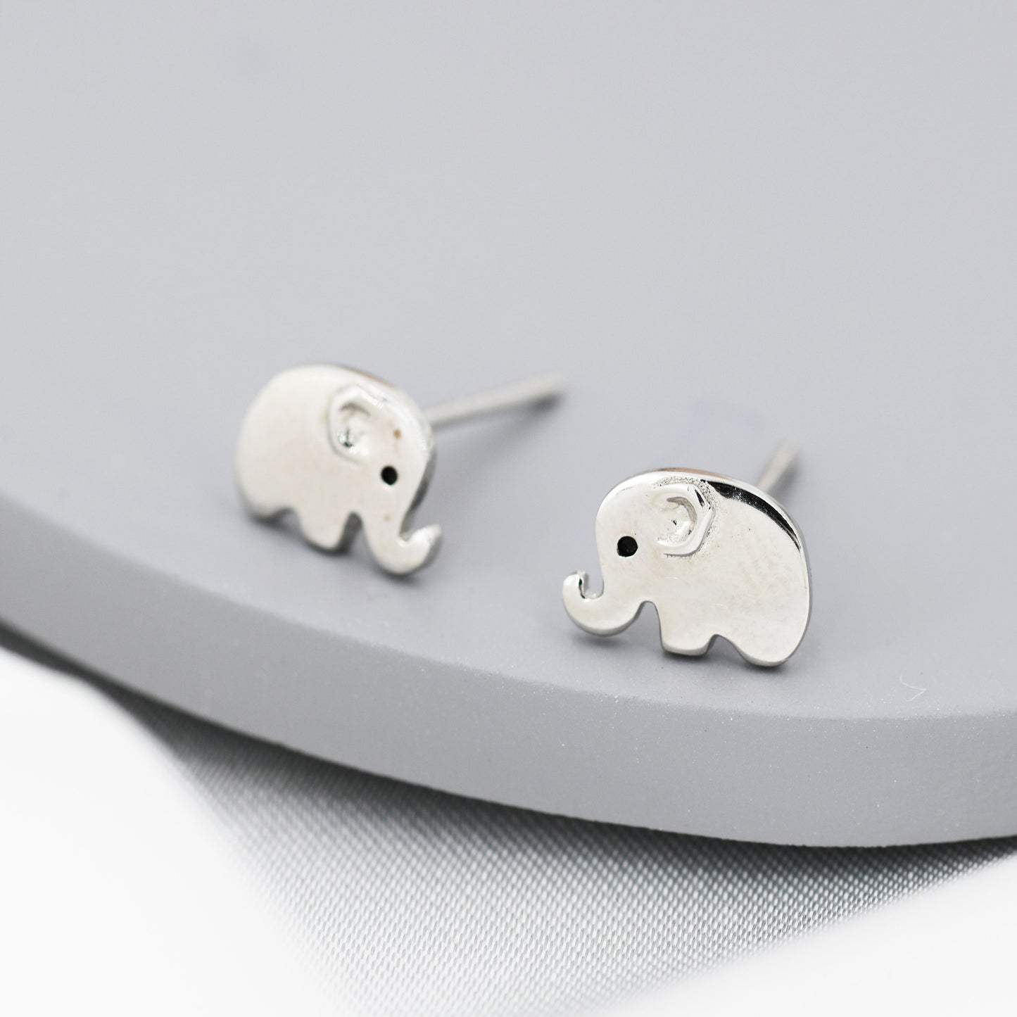 Cute Baby Elephant Stud Earrings in Sterling Silver, Tiny Elephant Earrings, Nature Inspired Animal Earrings