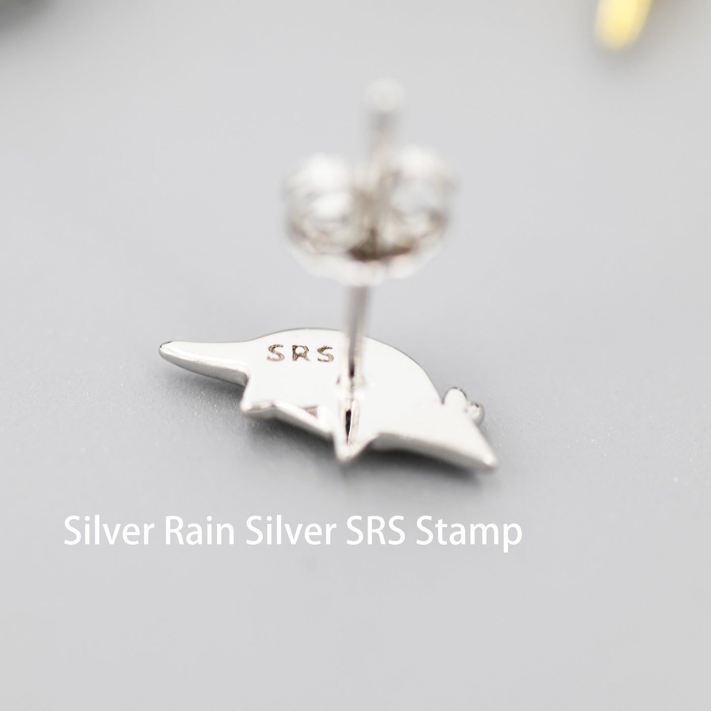 Armadillo Stud Earrings in Sterling Silver, Silver or Gold, Nature Inspired Animal Earrings