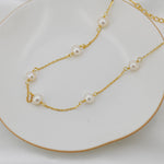 Genuine Pearl Choker Necklace in Sterling Silver, Silver or Gold , Genuine Freshwater Pearls, Pearl Necklace
