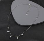 Hammered Disk Choker Necklace in Sterling Silver, Silver Disk Choker Necklace