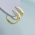 Snake Huggie Hoop in Sterling Silver, Silver or Gold, 10mm Inner Diameter, Ouroboros Hoop Earrings, Serpent Earrings