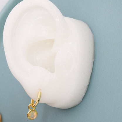 September Birthstone Sapphire Blue Crystal Drop Hoop Earrings in Sterling Silver, Detachable Dangle Earrings, Silver, Gold, Rose Gold