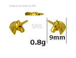 Unicorn Stud Earrings in Sterling Silver, Cute Earrings For Girls, Animal Earrings