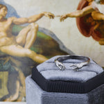 Sterling Silver Hand Ring, Adjustable Sized Ring, Creation of Adam Ring, US 5 - 9