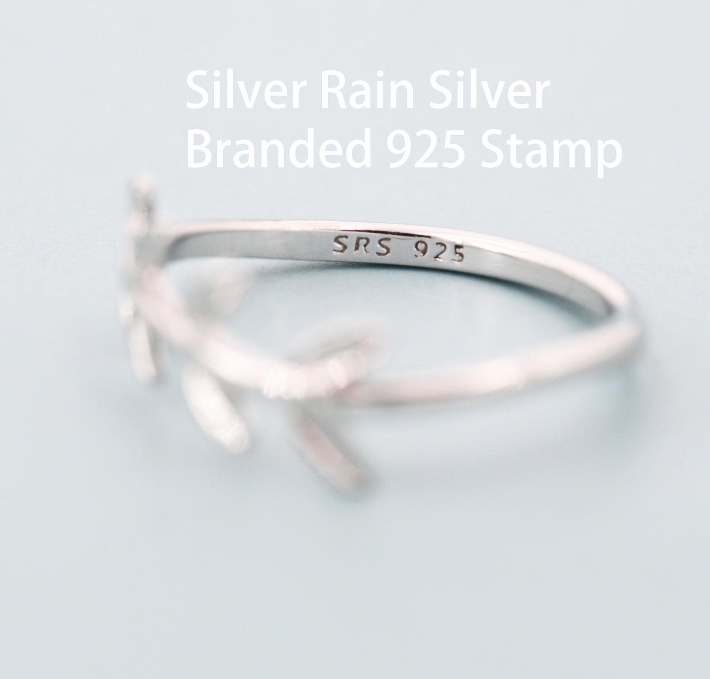 Sterling Silver Olive Leaf Ring, Dainty Leaf Ring, Olive Branch Nature Inspired Jewellery US 5 - 8