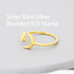 Sterling Silver Opal Moon Ring, Full Moon and Cresent Moon, Adjustable Sized Ring, Open Ring, Stacking Rings