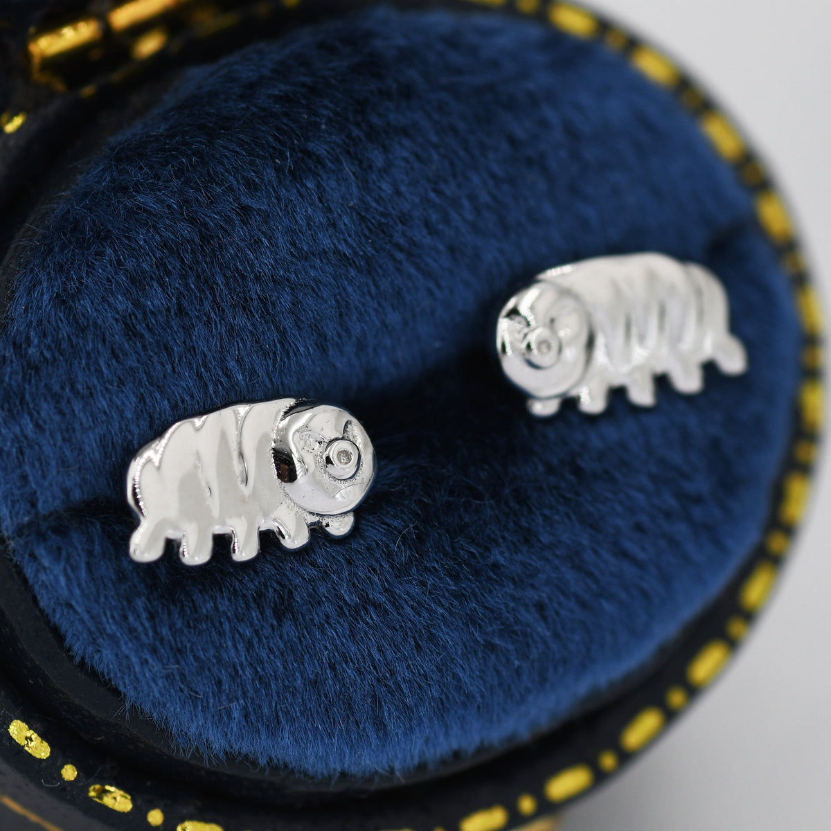 Water Bear Stud Earrings in Sterling Silver, Tardigrades Earrings, Nature Inspired Animal Earrings
