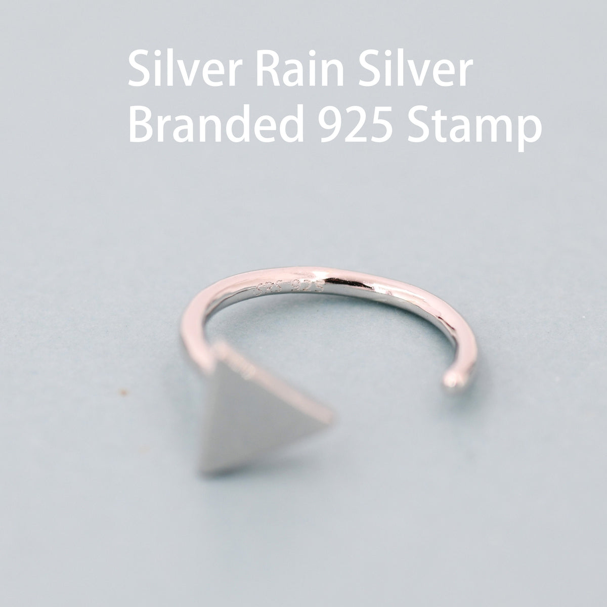 Extra Tiny Triangle Huggie Hoop Earrings in Sterling Silver, Open Hoop Pull-Through Threader Earrings, Half Hoops, Silver or Gold Finish