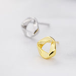 Tiny Mobius Strip Stud Earrings in Sterling Silver, Silver or Gold, Geometric Minimalist Design, Mobius Circle Stud, Tiny Stud