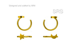 Mismatched Moon and Star Huggie Hoop Earrings in Sterling Silver, Asymmetric Pull Through Star Earrings, Half Hoops