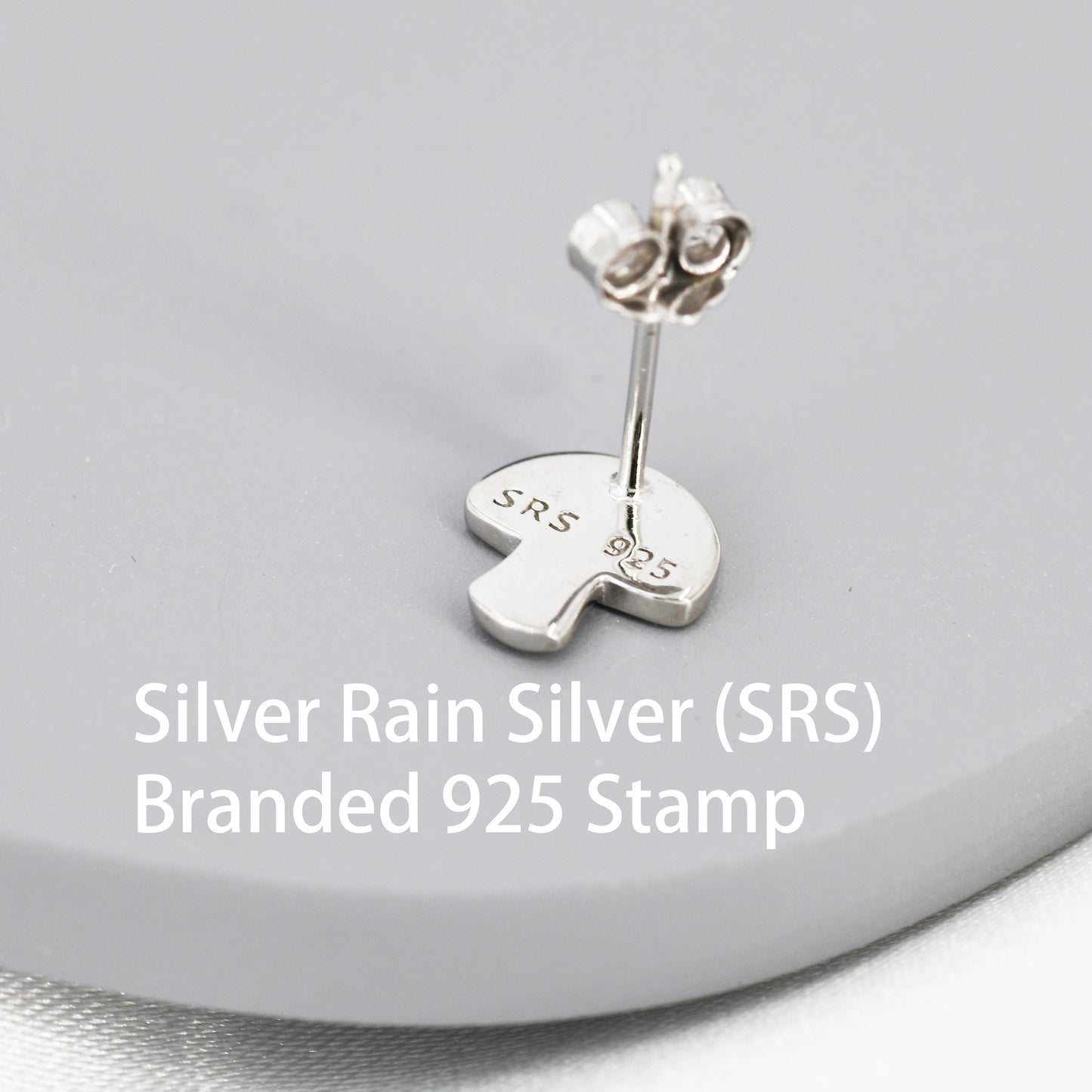 Mushroom Stud Earrings in Sterling Silver, Hand Painted Enamel, Fly Agaric, Nature Inspired Plant Earrings, Fungus Earrings