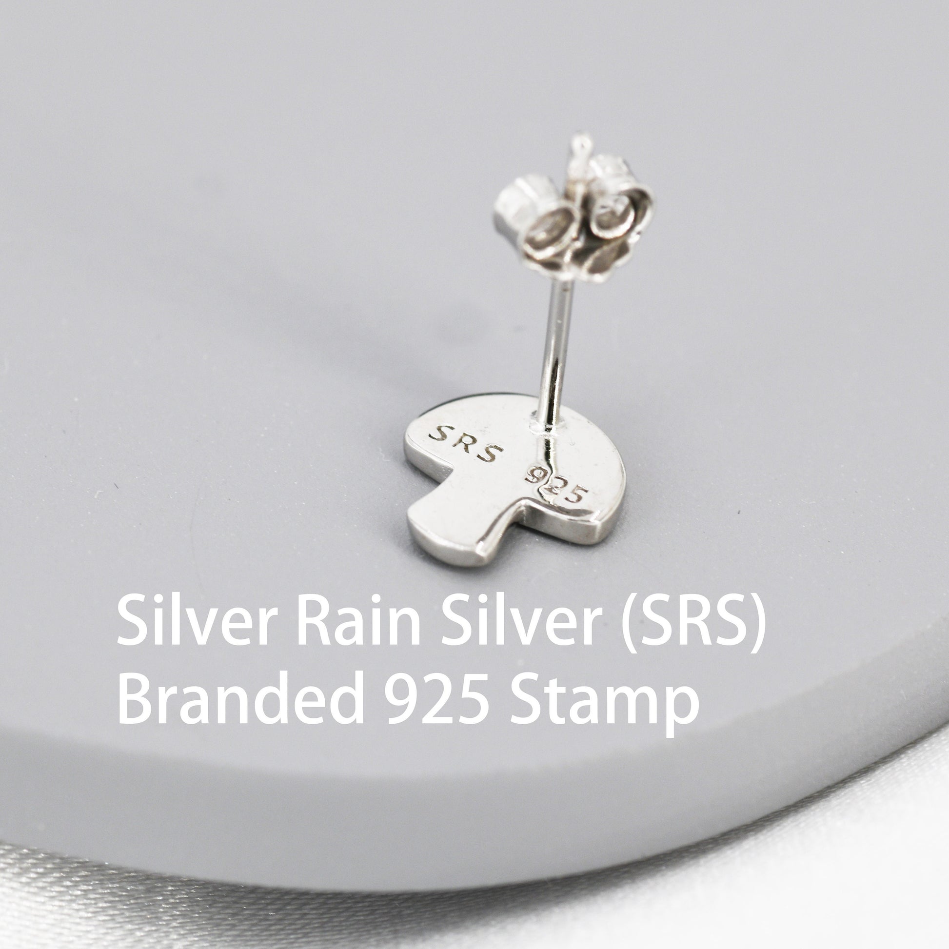 Mushroom Stud Earrings in Sterling Silver, Hand Painted Enamel, Fly Agaric, Nature Inspired Plant Earrings, Fungus Earrings