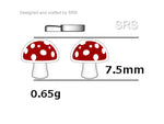 Mushroom Stud Earrings in Sterling Silver, Hand Painted Enamel, Fly Agaric, Nature Inspired Plant Earrings, Fungus Earrings