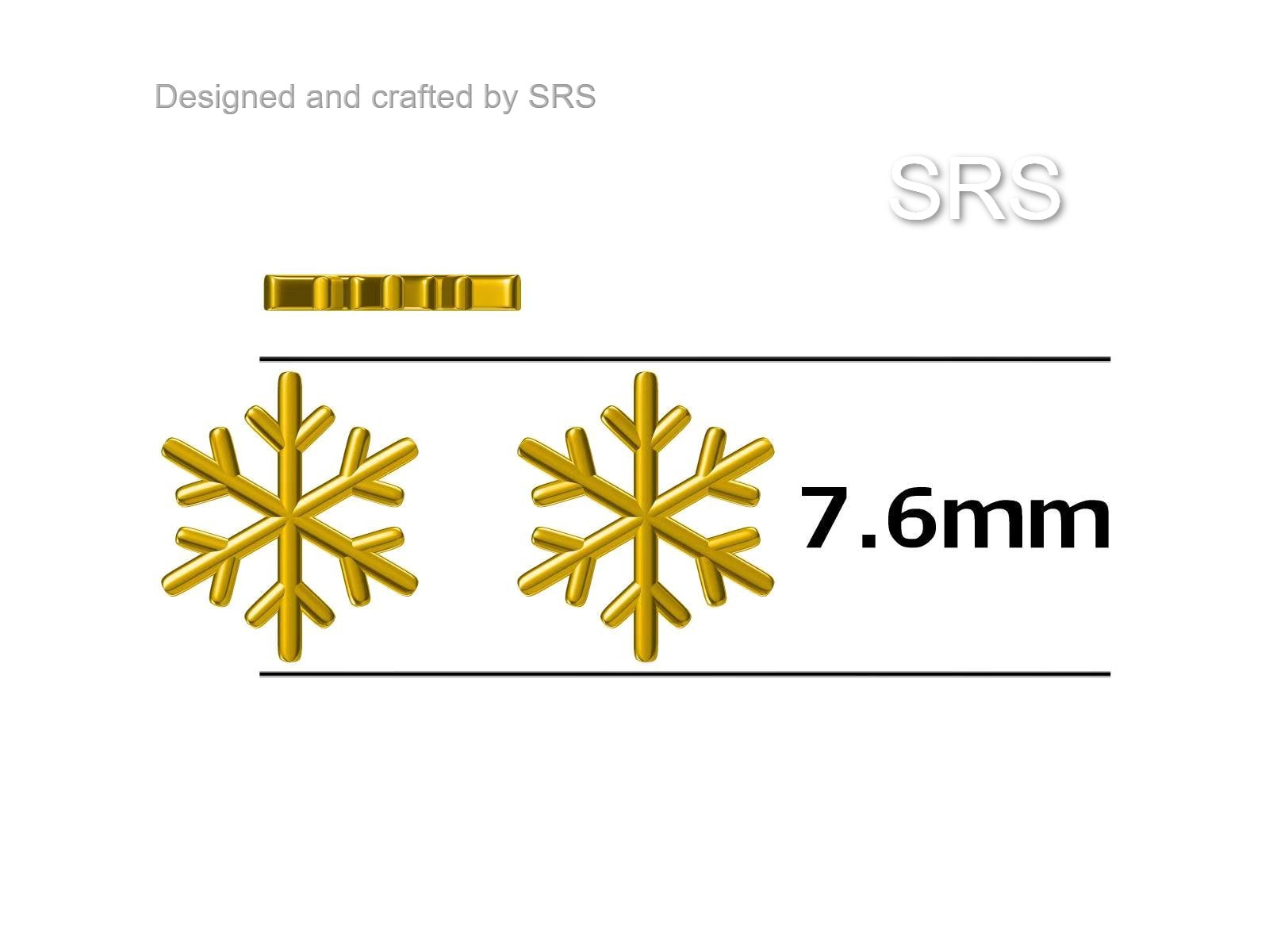 Snowflake Stud Earrings in Sterling Silver, Snow Earrings, Available in Three Finishes - Silver, Gold and Rose Gold, Dainty Snowflake