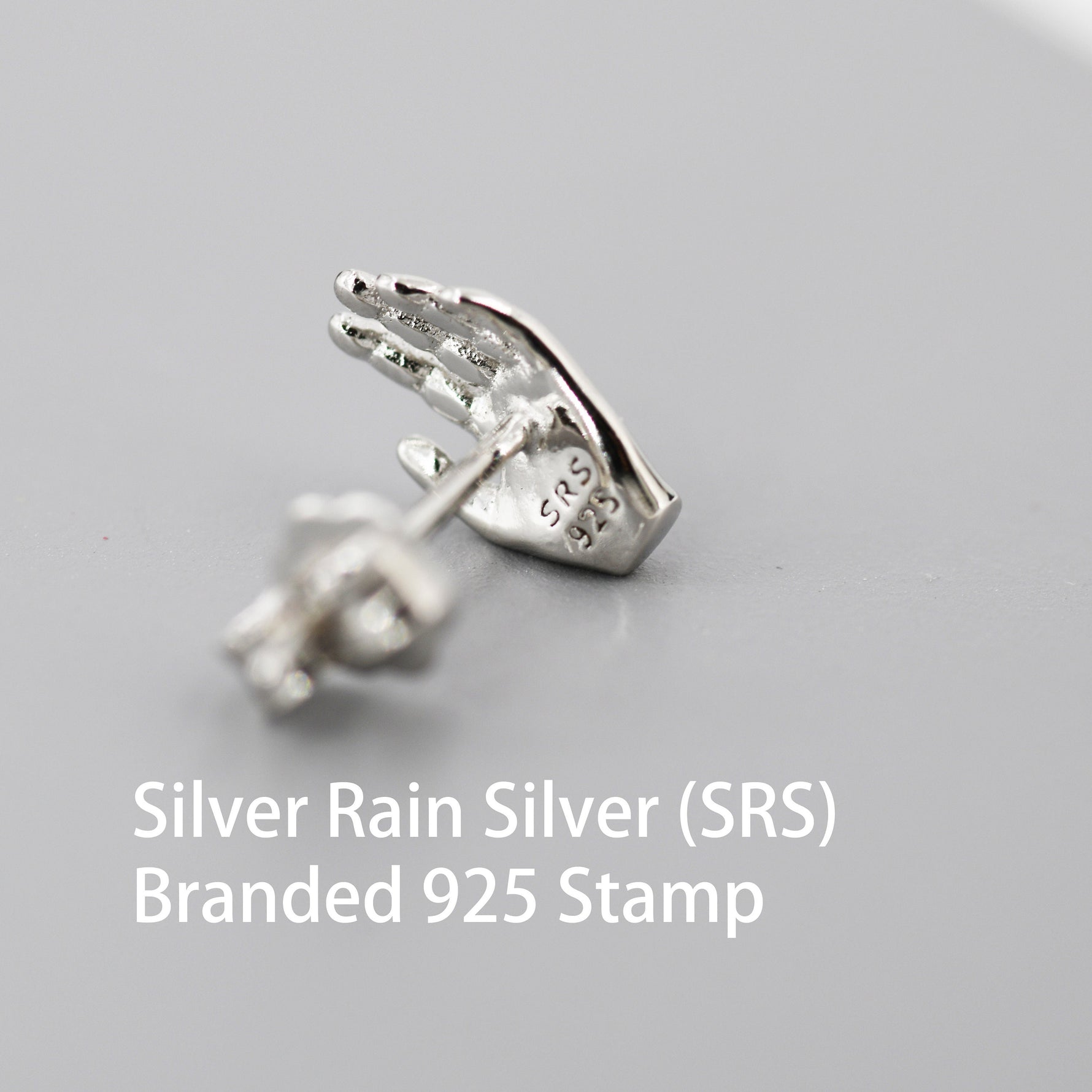 Pair of Hand Stud Earrings in Sterling Silver, Silver or Gold, Fingers Earrings, Fun and Quirky Design