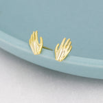Pair of Hand Stud Earrings in Sterling Silver, Silver or Gold, Fingers Earrings, Fun and Quirky Design
