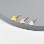 Extra Tiny Triangle Stud Earrings in Sterling Silver, Silver, Gold or Rose Gold, Geometric Minimalist Design, Stacking Earrings