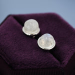 Moonstone Stud Earrings in Sterling Silver, Semi-Precious Gemstone Earrings, Natural Moonstone Earrings