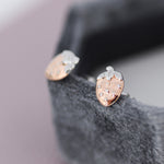 Strawberry Stud Earrings in Sterling Silver, Silver and Rose Gold Two Tone Earrings, Fruit Earrings, Summer Earrings