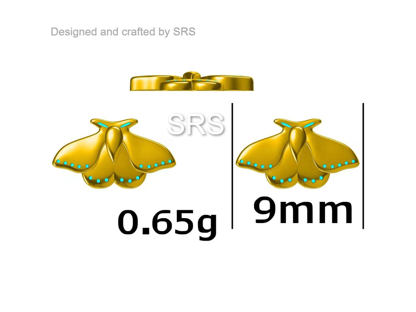 Moth Stud Earrings in Sterling Silver, Butterfly Earrings, Insect Earrings, Nature Inspired Animal Earrings