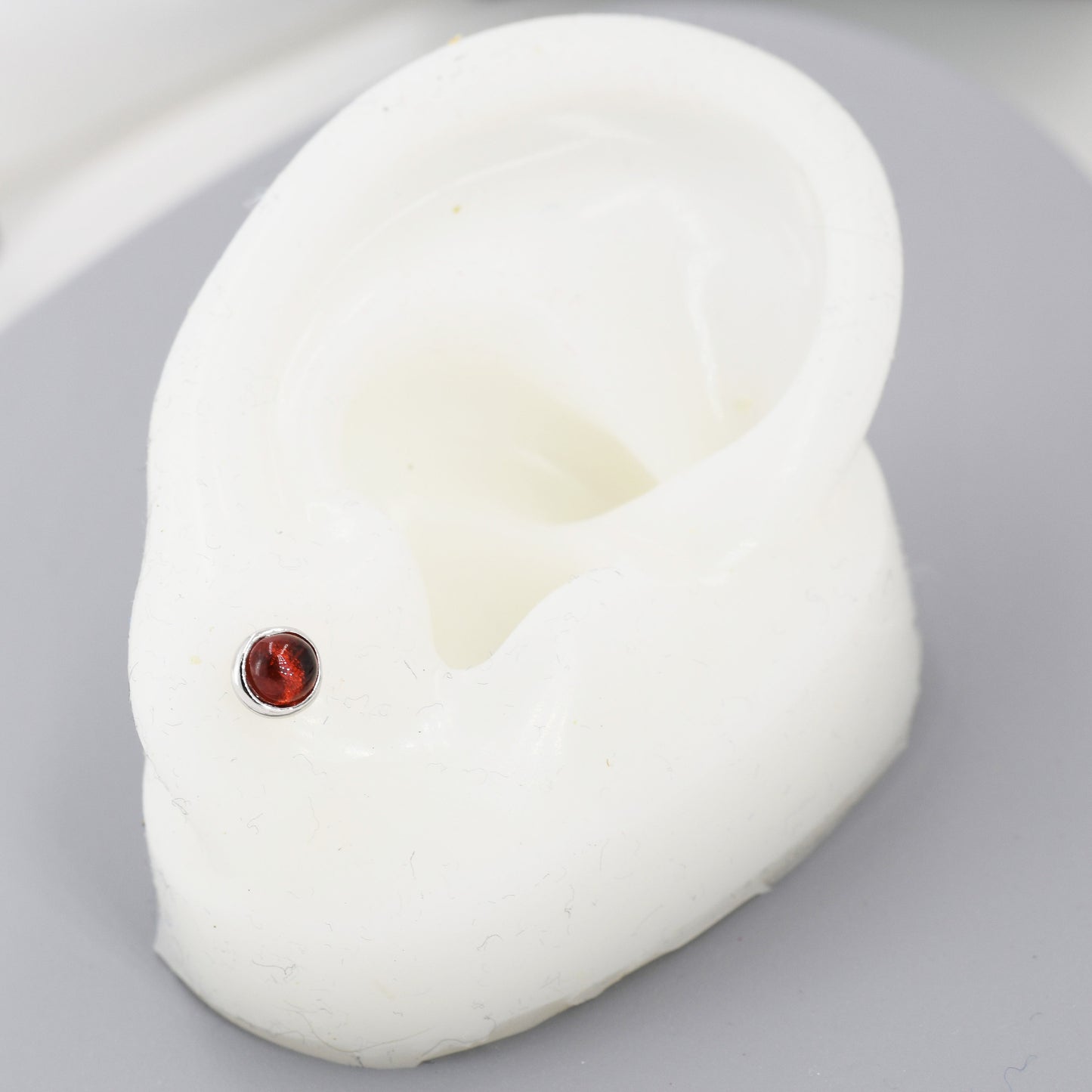 Natural Garnet Stud Earrings in Sterling Silver, Semi-Precious Gemstones, 4mm or 5mm Bezel, Genuine Garnet Earrings, January Birthstone