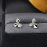 Hydrangea Flower Stud Earrings in Sterling Silver, Silver or Gold, Flower Earrings, Nature Inspired Flower Earrings