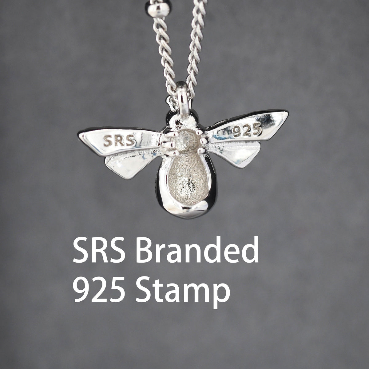 Tiny Bumble Bee Pendant Necklace in Sterling Silver, Silver or Gold, Beaded Chain, Satellite Chain, Nature Inspired Animal Jewellery