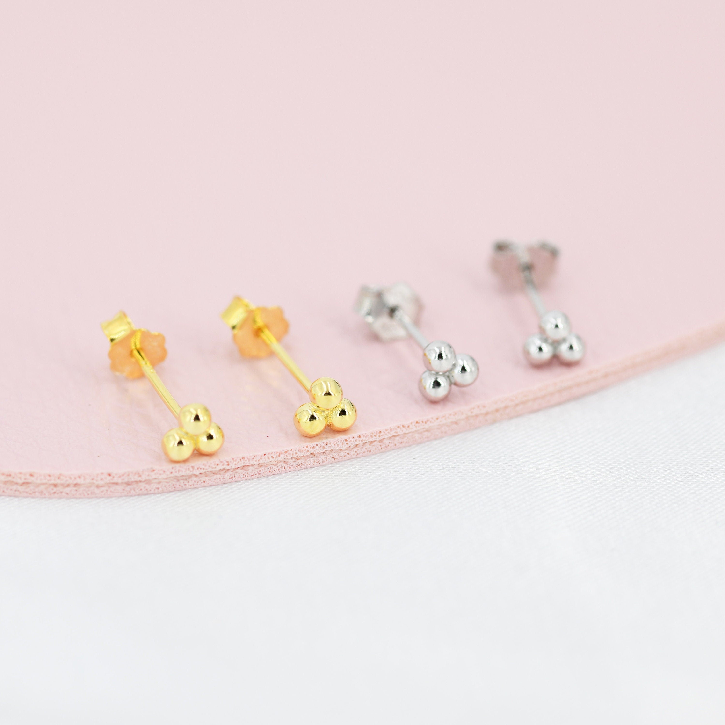 Three ball stud earrings clearance