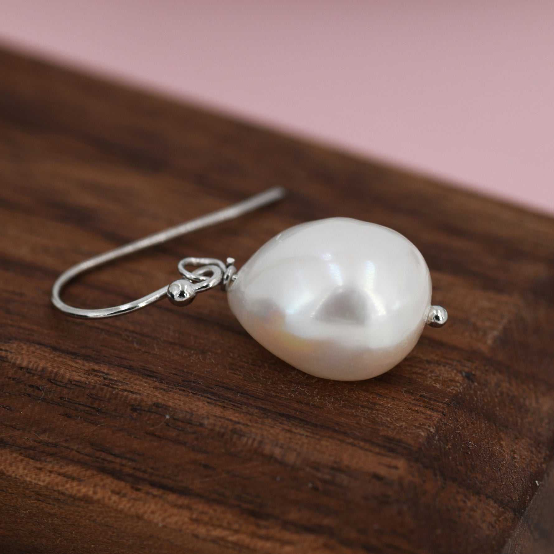 Genuine Baroque Pearl Dangle Earrings in Sterling Silver, Keshi Pearl Earrings, Natural Freshwater Pearls, Silver or Gold