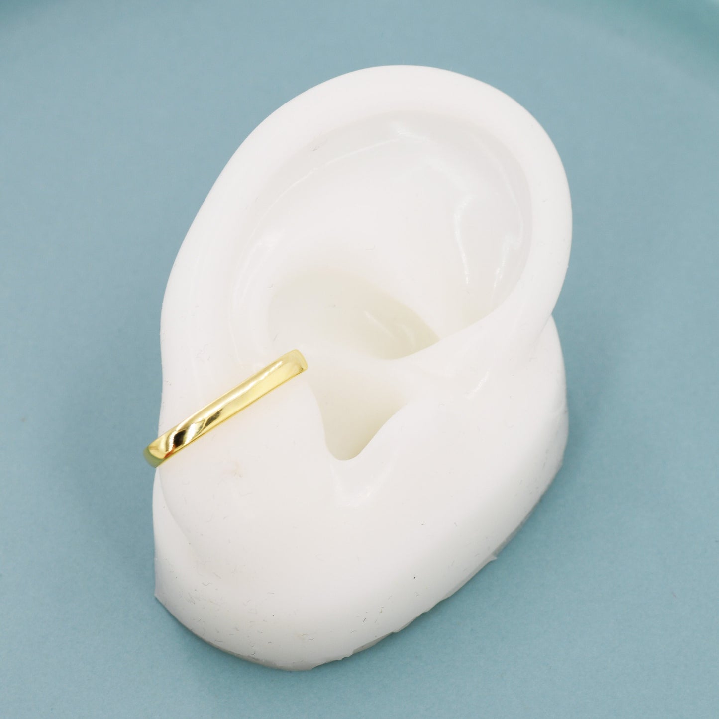 Minimalist Earlobe Cuff Earring in Sterling Silver, Simple Suspender Earring, Lobe Cuff, Silver or Gold