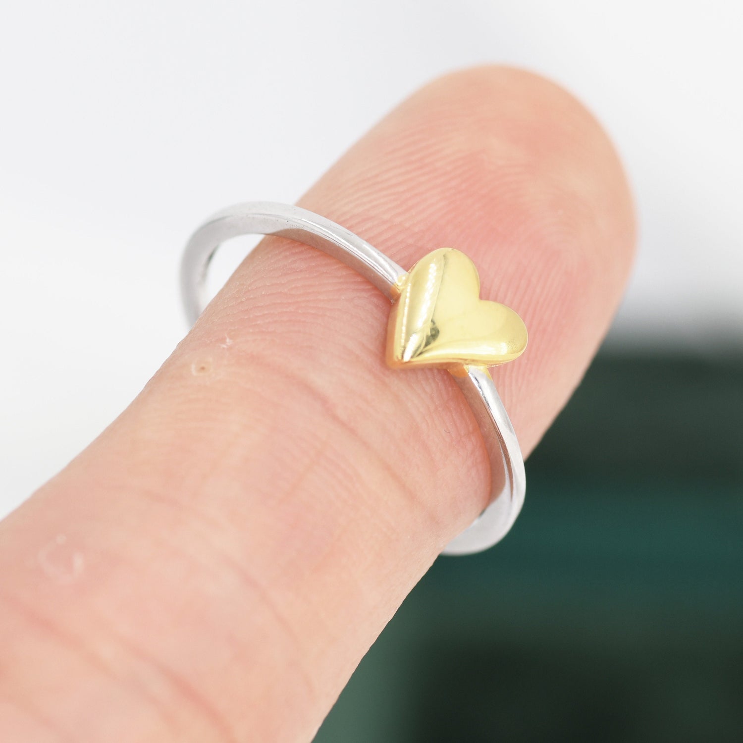Two-Tone Heart Motif Ring