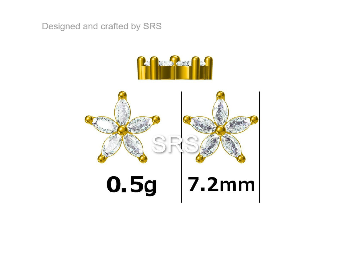 Opal Blue or Opal Pink CZ Flower Stud Earrings in Sterling Silver, Silver or Gold or Rose Gold, Crystal Earrings, Forget Me Not Stud