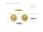 Sun Opal Stud Earrings in Sterling Silver, Silver, Gold or Rose Gold, Sun Earrings