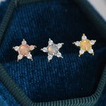 Opal Star Stud Earrings in Sterling Silver, Silver, Gold or Rose Gold, Star Opal Earrings, Stacking Earrings