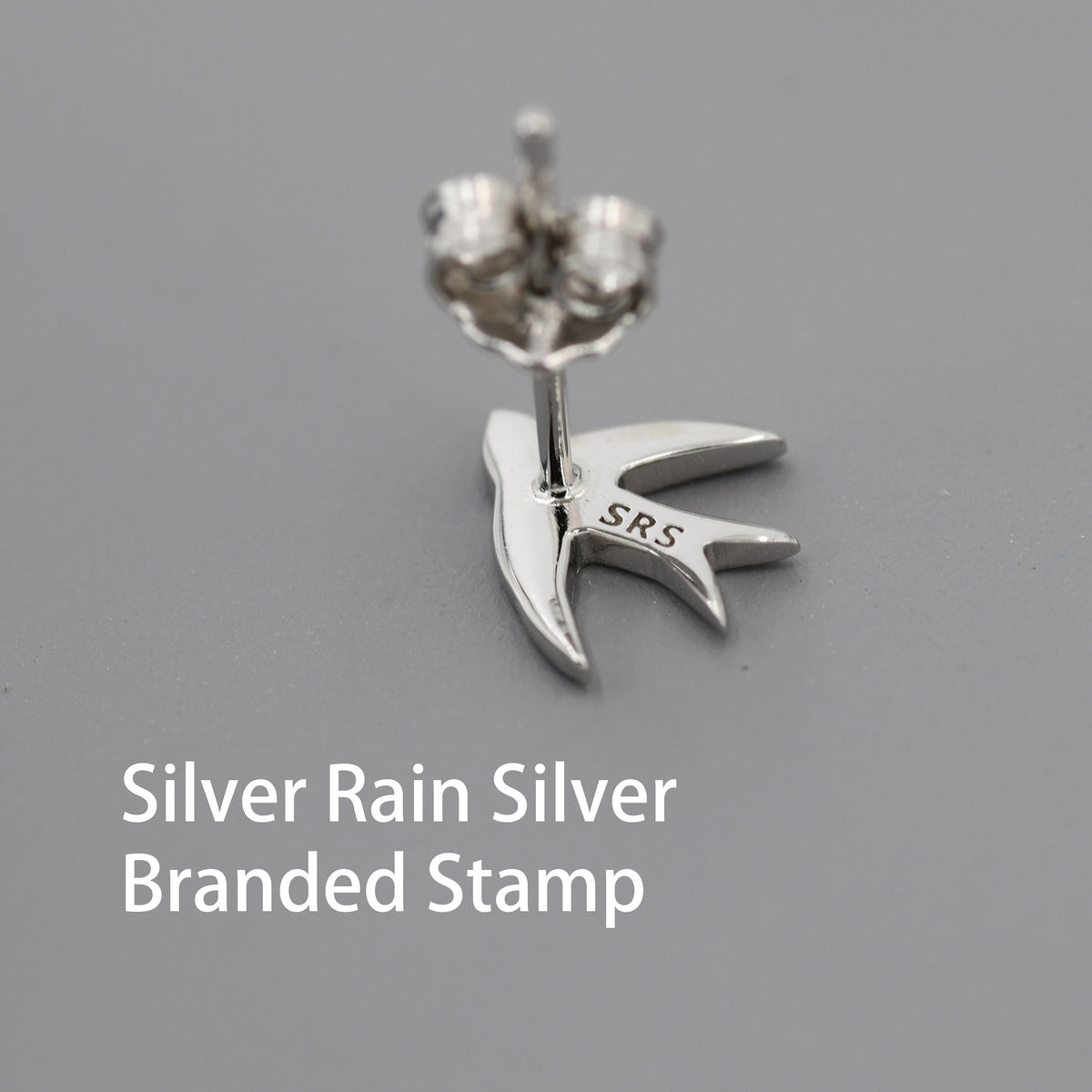 Swallow Bird Stud Earrings in Sterling Silver Flying Bird Earrings, Silver or Gold or Rose Gold, Nature Inspired Animal Earrings