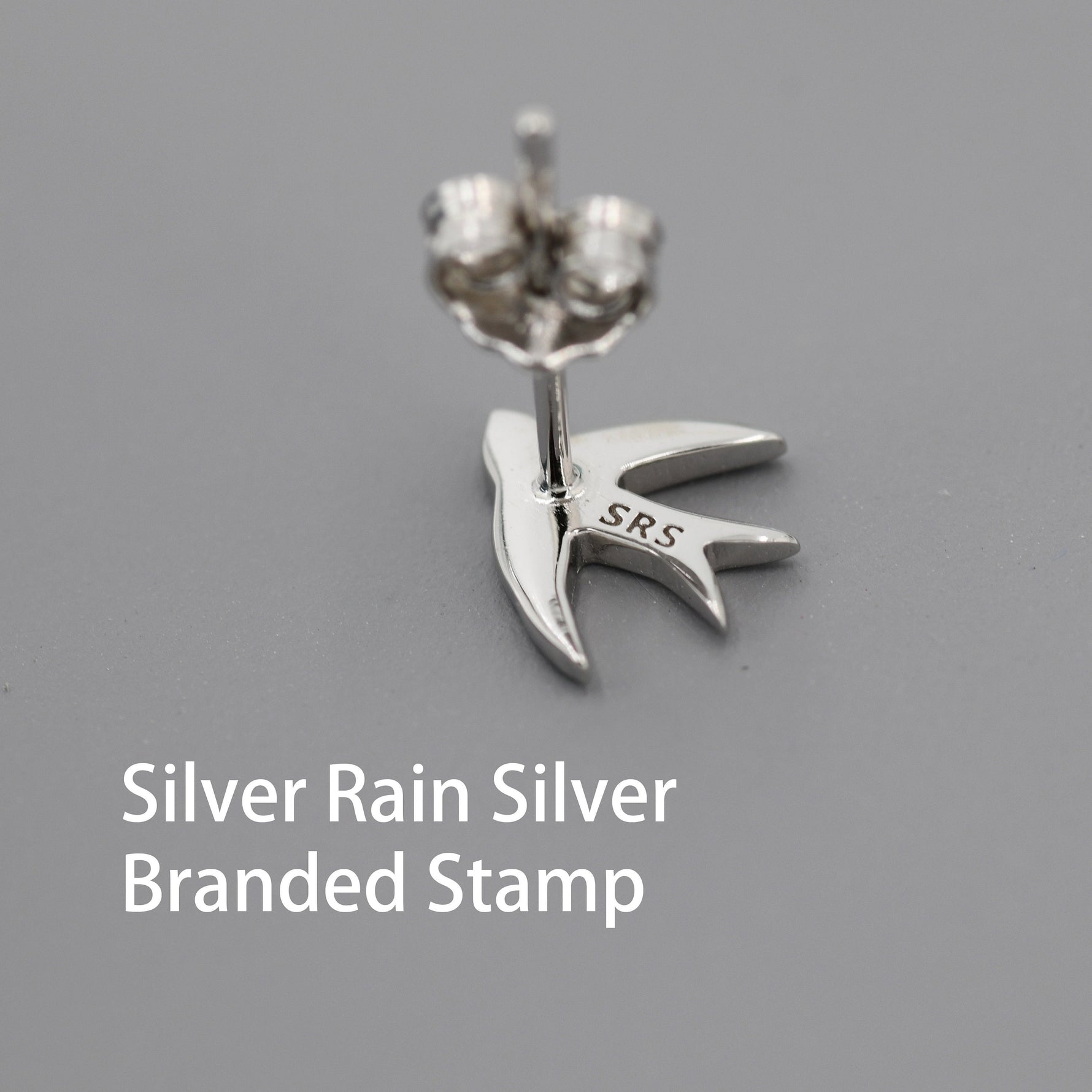 Swallow Bird Stud Earrings in Sterling Silver Flying Bird Earrings, Silver or Gold or Rose Gold, Nature Inspired Animal Earrings