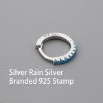 Turquoise Huggie Hoop in Sterling Silver, Silver or Gold, 8mm Inner Diameter Hoop Earrings, Turquoise Earrings